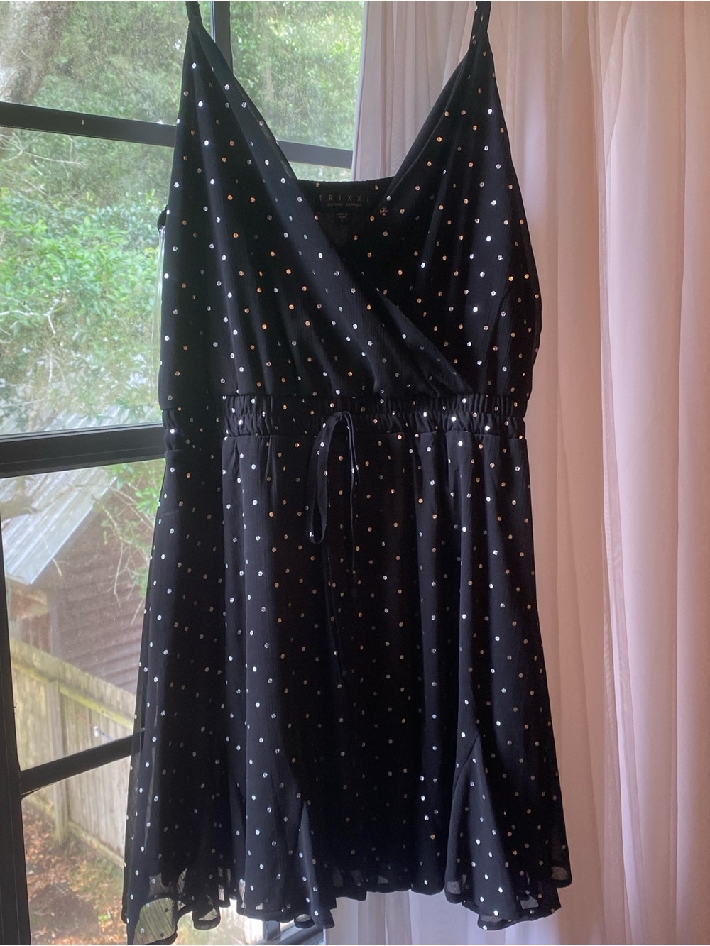 Trixxi Black Polka Dot Mini Dress
